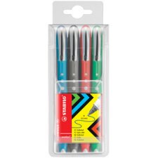 Roller balpen werker kleurrijk, set van 4