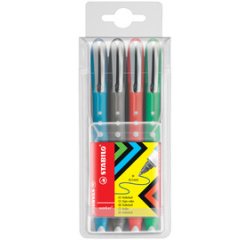 Roller balpen werker kleurrijk, set van 4