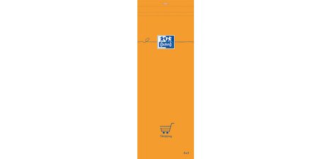Notitieblok, 74 x 210 mm, geruit, 80 vellen, oranje
