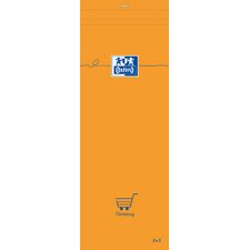 Notitieblokje 74 x 210 mm geruit 80 vellen oranje