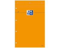 Schreibblock Oxford 21 x 31,5 cm geheftet orange perforiert - liniert 8 mm - 80 Blatt