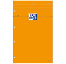 Office block Oxford 21 x 31.5 cm stapled orange punched - lined 8 mm - 80 sheets