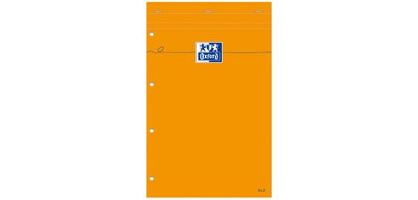Office block Oxford 21 x 31.5 cm stapled orange punched - lined 8 mm - 80 sheets