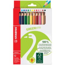 Crayon de couleur GREENtrio, épais, étui de 12