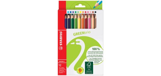 GREENtrio colored pencil, thick, set of 12