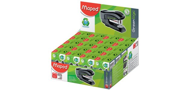 Agrafeuse Mini Standard Greenlogic, présentoir de 20,