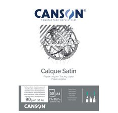 Bloc papier calque satin, 90/95 g/m2, A3