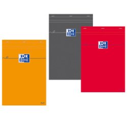 Notepad Oxford 10.5 x 14.8 cm stapled orange - 5 x 5 mm - 80 sheets