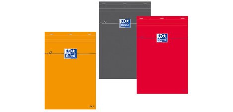 Bloc de bureau Oxford 10,5 x 14,8 cm agrafé orange - 5 x 5 mm - 80 feuilles