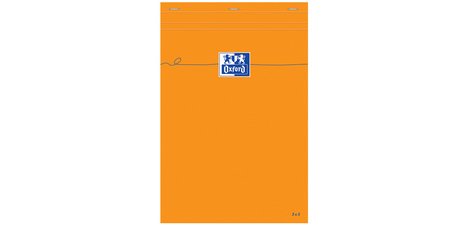 Bloc de bureau Oxford 21 x 31,5 cm agrafé orange - 5 x 5 mm - 80 feuilles