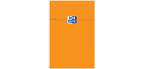Bloc de bureau Oxford 21 x 31,5 cm agrafé orange - 5 x 5 mm - 80 feuilles