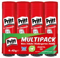 Bâton de colle 4 x 43 g, pack économique, sans solvant