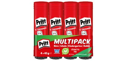 Leimstift 4 x 43 g, Sparpack, lösungsmittelfrei