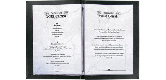 Chemise pour cartes de menu, A4, noir