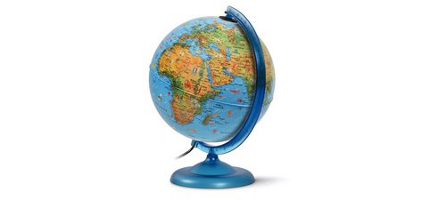 Globe lumineux KID, bleu, 250 mm, texte francais