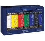Peinture acrylique el Greco, 75 ml, Kit de 6