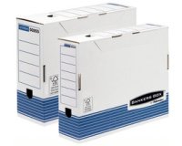 De_caja archivo definitivo fellowes a4 carton reciclado 100% lomo 150 mm montaje automatico color azul