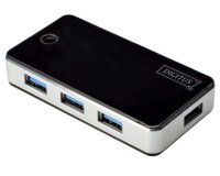 Hub USB 3.0, 4 ports, bloc d'alimentation incl, noir