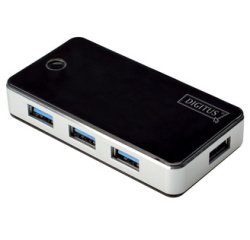 Hub USB 3.0, 4 poorten, inclusief voedingsblok, zwart