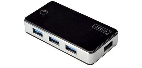 Hub USB 3.0, 4 ports, bloc d'alimentation incl, noir