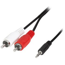 Câble audio, 2x RCA mâle - jack mâle 3,5 mm