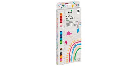 Marqueurs textiles medium 'Junior', set de 18