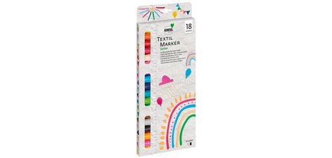 Marqueurs textiles medium 'Junior', set de 18