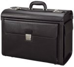 Valise pour pilotes 'VICENZA', simili cuir, noir