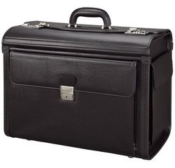 Valise pour pilotes 'VICENZA', simili cuir, noir