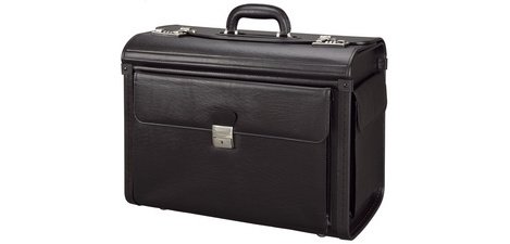 Valise pour pilotes 'VICENZA', simili cuir, noir