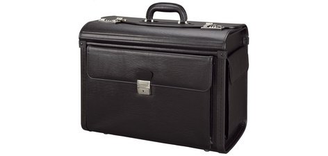 Valise pour pilotes 'VICENZA', simili cuir, noir
