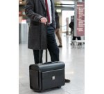 Valise pour pilotes SILVANA, simili cuir, noir