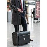 Valise pour pilotes SILVANA, simili cuir, noir