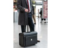 Valise pour pilotes SILVANA, simili cuir, noir