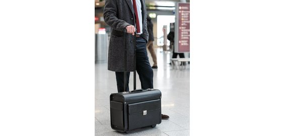 Valise pour pilotes SILVANA, simili cuir, noir