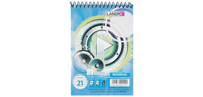 bloc-notes à spirale, format A6, 40 feuilles,