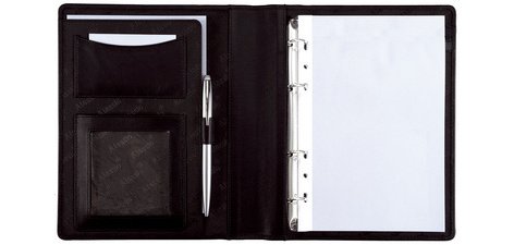 Serviette classeur 'BENACO', A5, similicuir, noir