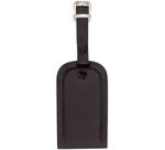 Porte-étiquette de bagage, en cuir, noir