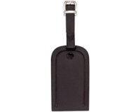Porte-étiquette de bagage, en cuir, noir