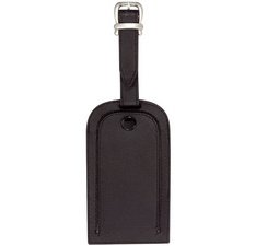 Bagagelabel in zwart leder