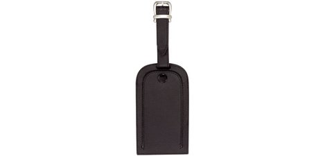Gepäckanhänger, aus Leder, schwarz