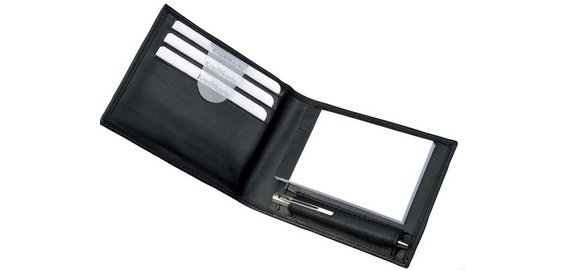 Etui bloc-notes 'GUBBIO', cuir nappa, noir