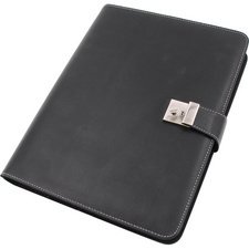 Classeur à anneaux, A4, cuir nappa, noir