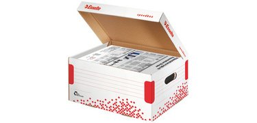 Automatic Esselte cardboard archive box - H 19.3 x W 25.2 x D 35.5 cm