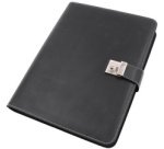 Classeur à anneaux, A4, simili cuir, noir