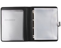 Classeur à anneaux, A4, simili cuir, noir