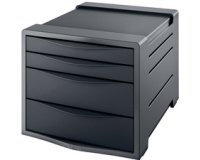 Module de classement Europost, 4 tiroirs, gris /noir
