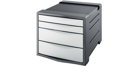 Module de classement Europost, 4 tiroirs, gris /noir