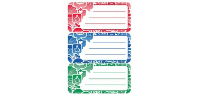Etiquettes pour livres 'Social Icons', 76 x 35 mm