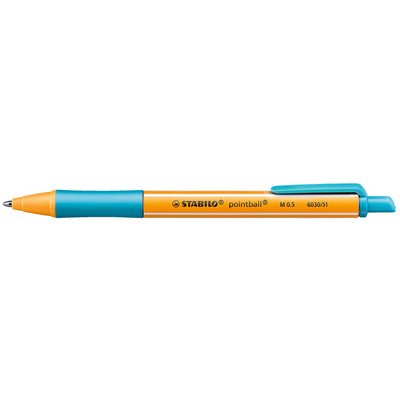 Stylo à bille rétractable pointball, turquoise